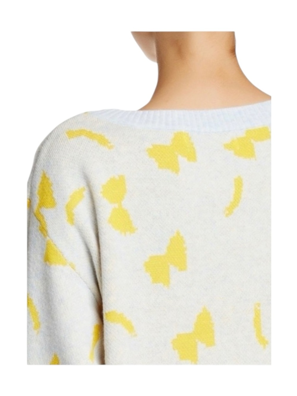 new Wildfox  Pasta Delices Vineyard Intarsia Knit Sweater  Yellow Print  S - Picture 6 of 16